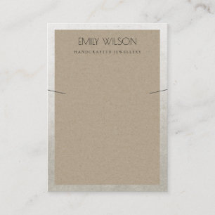 ELEGANT SILVER GRENS RUST KRAFT KETTING DISPLAY VISITEKAARTJE