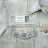 Elegant Silver Grey Bored Metallic Business Naamplaatje (In situ)