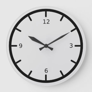 Elegant Silver Grey en Black Grote Klok