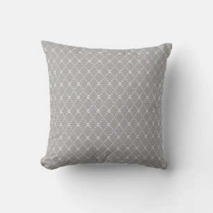 Elegant Silver Grey en White Diamond Pattern Kussen
