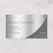 Elegant Silver Grey Glam Style Professional Visitekaartje (Achterkant)