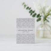 Elegant Silver Grey Glitter & Sparkles Visitekaartje (Staand voorkant)