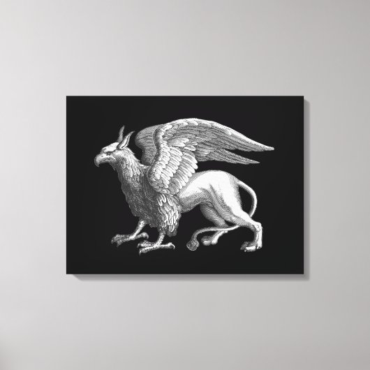 Elegant Silver Grey/Grey Griffin Legendary Beast Canvas Afdruk (Voorkant)