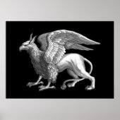 Elegant Silver Grey/Grey Griffin Legendary Beast Poster (Voorkant)