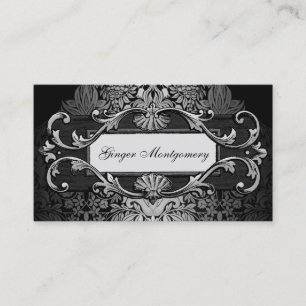 Elegant Silver Grey Lijst Damask Visitekaartje