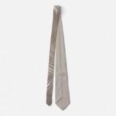Elegant Silver Grey Palm Leaf Pattern Initialen Stropdas (Achterkant)