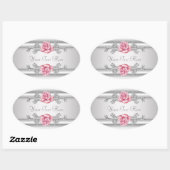 Elegant Silver Grey Roze Rose Stickers (Vel)