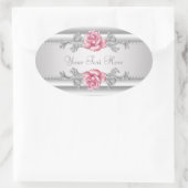 Elegant Silver Grey Roze Rose Stickers (Tas)