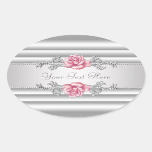Elegant Silver Grey Roze Rose Stickers
