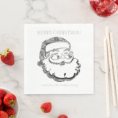 Elegant Silver Grey Santa Claus Merry Kerstmis Servet (Insitu)