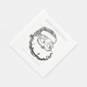 Elegant Silver Grey Santa Claus Merry Kerstmis Servet (Hoek)