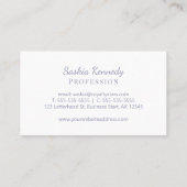 Elegant Silver Grey Script Professional Monogram Visitekaartje (Achterkant)