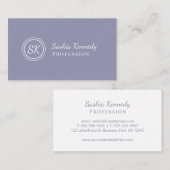 Elegant Silver Grey Script Professional Monogram Visitekaartje (Voorkant / Achterkant)