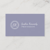 Elegant Silver Grey Script Professional Monogram Visitekaartje (Voorkant)