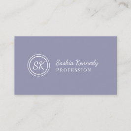 Elegant Silver Grey Script Professional Monogram Visitekaartje