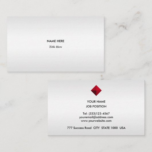 Elegant Silver Grey Shades Visitekaartje (Voorkant / Achterkant)