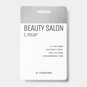 Elegant Silver Grey Triangle Modern Stijlvol Chic Badge (Achterkant)