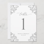 Elegant Silver Grey Wedding 5x7 Tabelnummer Kaarte Kaart (Voorkant)