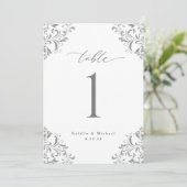 Elegant Silver Grey Wedding 5x7 Tabelnummer Kaarte Kaart (Staand voorkant)