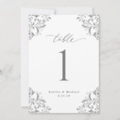 Elegant Silver Grey Wedding 5x7 Tabelnummer Kaarte Kaart (Achterkant)