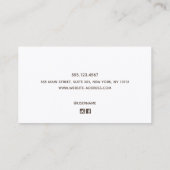 Elegant Silver Grey White Border Professional Cal Contactkaartje (Achterkant)