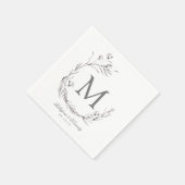 Elegant Silver Grey White Botanical Wreatwending W Servet (Hoek)