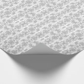 Elegant Silver Grey & White  Floral Pattern Cadeaupapier (Hoek)