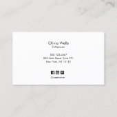 Elegant Silver Handgeschreven Calligrafie Salon Sp Visitekaartje (Achterkant)