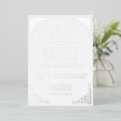 Elegant Silver Hawaiian Traditional Wedding Folie Uitnodiging (Staand Voorkant)
