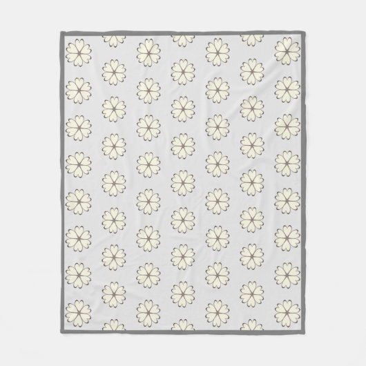 Elegant Silver Heart Flower Pattern Fleece Deken (Voorkant)