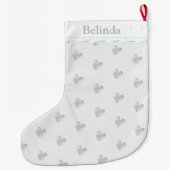 Elegant Silver Heart Pattern Grote Kerstsok (Achterkant)