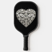 Elegant Silver Heart Pickleball Paddle (Achterkant)