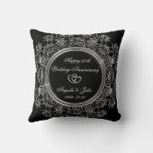 Elegant Silver Hearts 50th Wedding Jubileum Kussen (Achterkant)