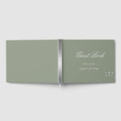 Elegant Silver Hearts Sage Green Gastenboek (Volledig)