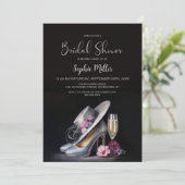 Elegant Silver High Heel Shoes Bridal Shower Kaart (Staand voorkant)