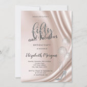 Elegant Silver High Heels 50th Birthday Party Kaart (Voorkant)