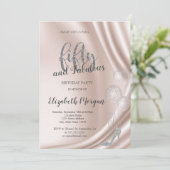 Elegant Silver High Heels 50th Birthday Party Kaart (Staand voorkant)