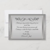 Elegant Silver  hoekgrens Bedankkaart (Achterkant)