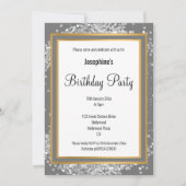 ELEGANT SILVER HOLOGRAPHIC GRAY GOLD BIRTHDAY KAART (Voorkant)