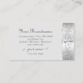 Elegant Silver  Initialen voor mousserende diamant Visitekaartje (Achterkant)