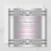 Elegant Silver Invite Kaart (Achterkant)