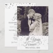 Elegant Silver JAAR NAAR ONEINDIG Geloften Vernieu Kaart (Voorkant / Achterkant)