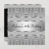 Elegant Silver Jewel 40e verjaardag Kaart (Voorkant / Achterkant)