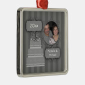 Elegant Silver Jubileum kerstversiering Metalen Ornament (Rechts)