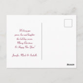 Elegant Silver-kerstbal op Bokeh Lights Briefkaart (Achterkant)