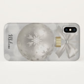 Elegant Silver-kerstbal op Bokeh Lights Case-Mate iPhone Case (Achterkant (horizontaal))
