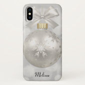 Elegant Silver-kerstbal op Bokeh Lights Case-Mate iPhone Case (Achterkant)