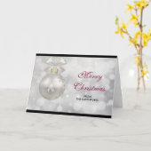 Elegant Silver-kerstbal op Bokeh Lights Kaart (Gele Bloem)