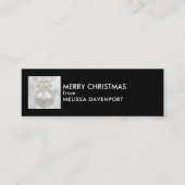 Elegant Silver-kerstbal op Bokeh Lights Mini Visitekaartje (Voorkant)