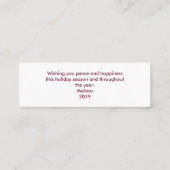 Elegant Silver-kerstbal op Bokeh Lights Mini Visitekaartje (Achterkant)